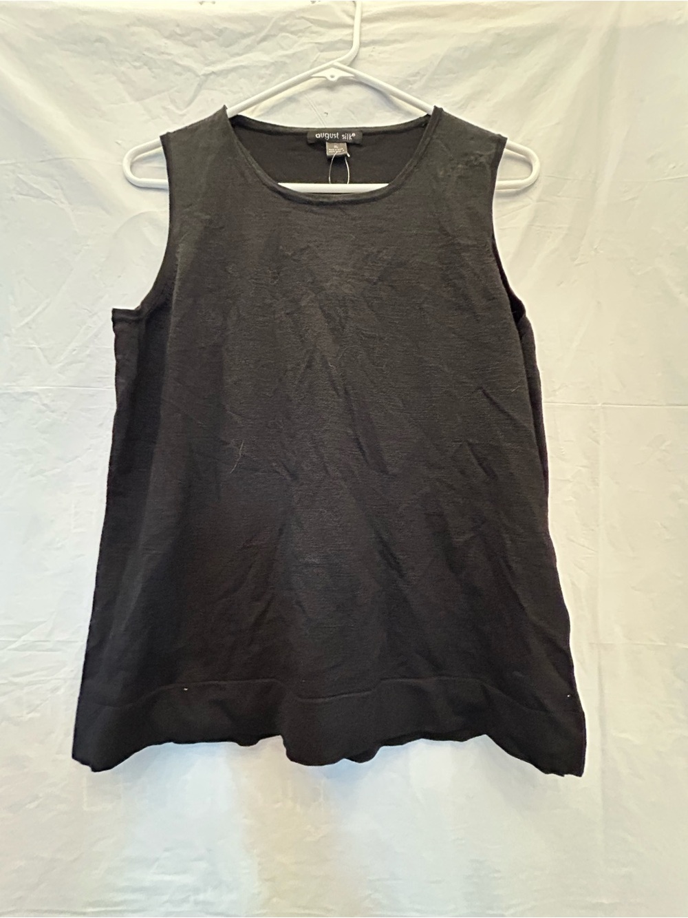 August Silk Black Sleeveless Knit Tank Top Sz XL NWWT